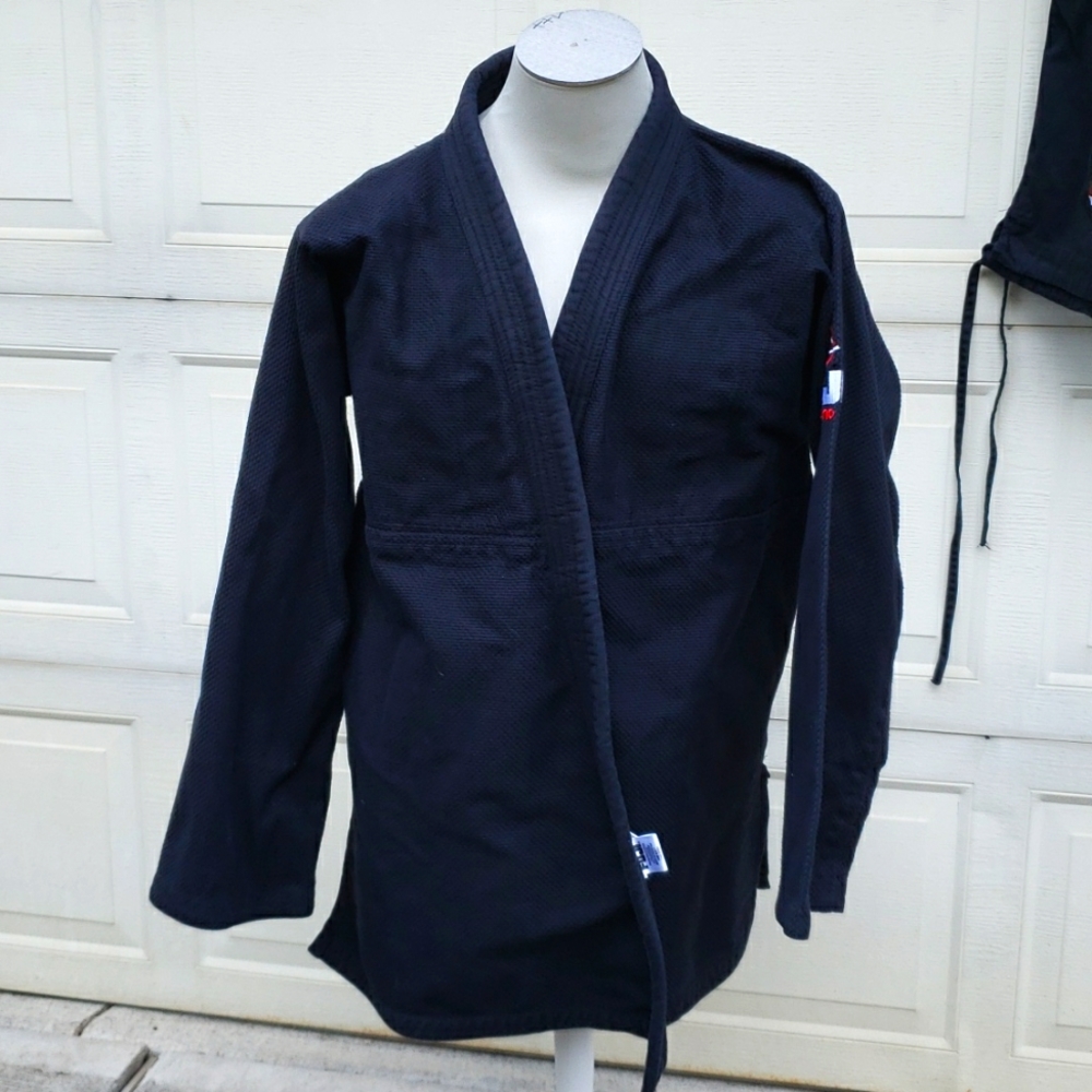 FUJI Full 3-Piece Martial Arts Gi Black with White Belt Size A5 3X